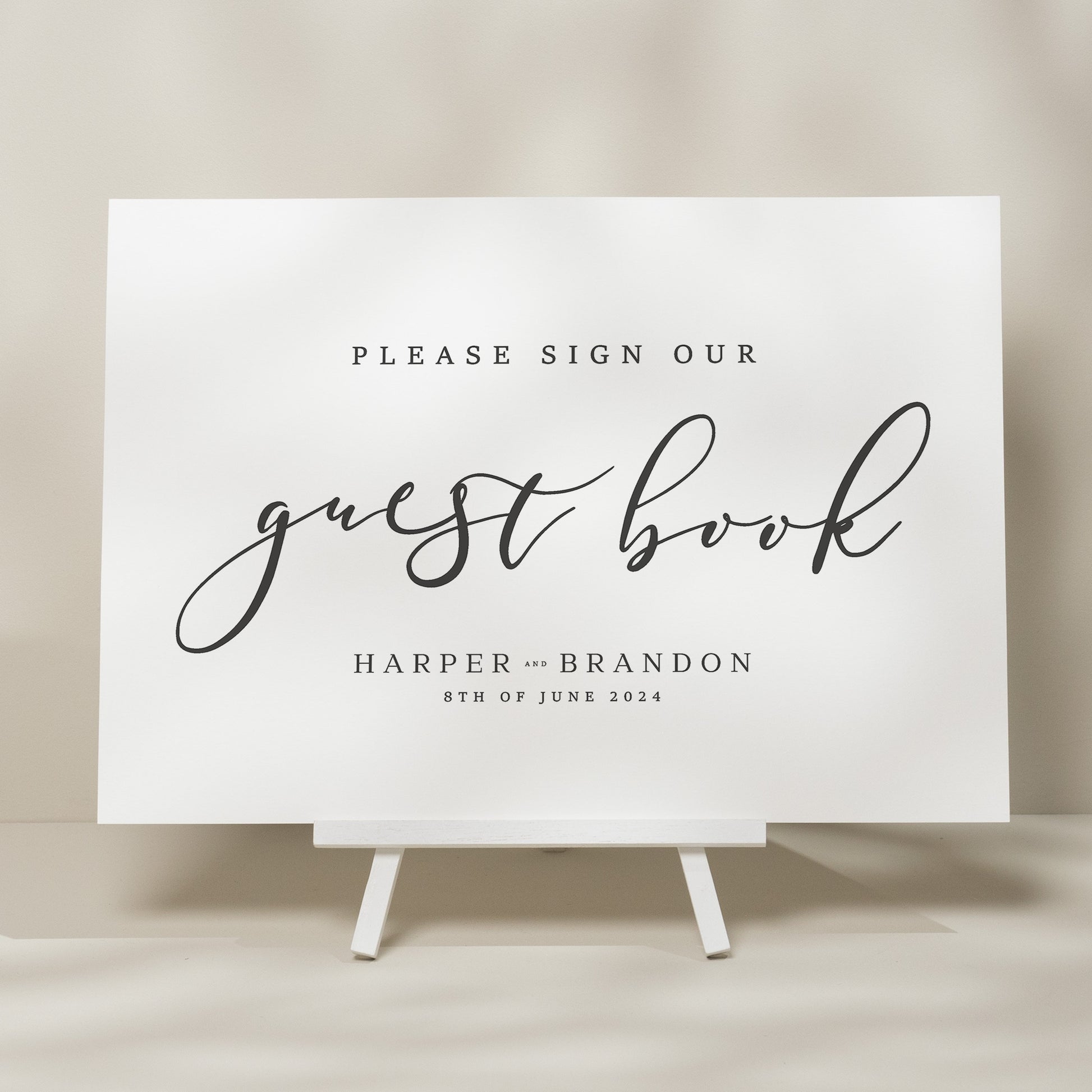 Modern Wedding Guest Book Sign, Sign Our Guest Book Sign For Wedding, Minimalistic Wedding Sign, Wedding Signage 'Harper'