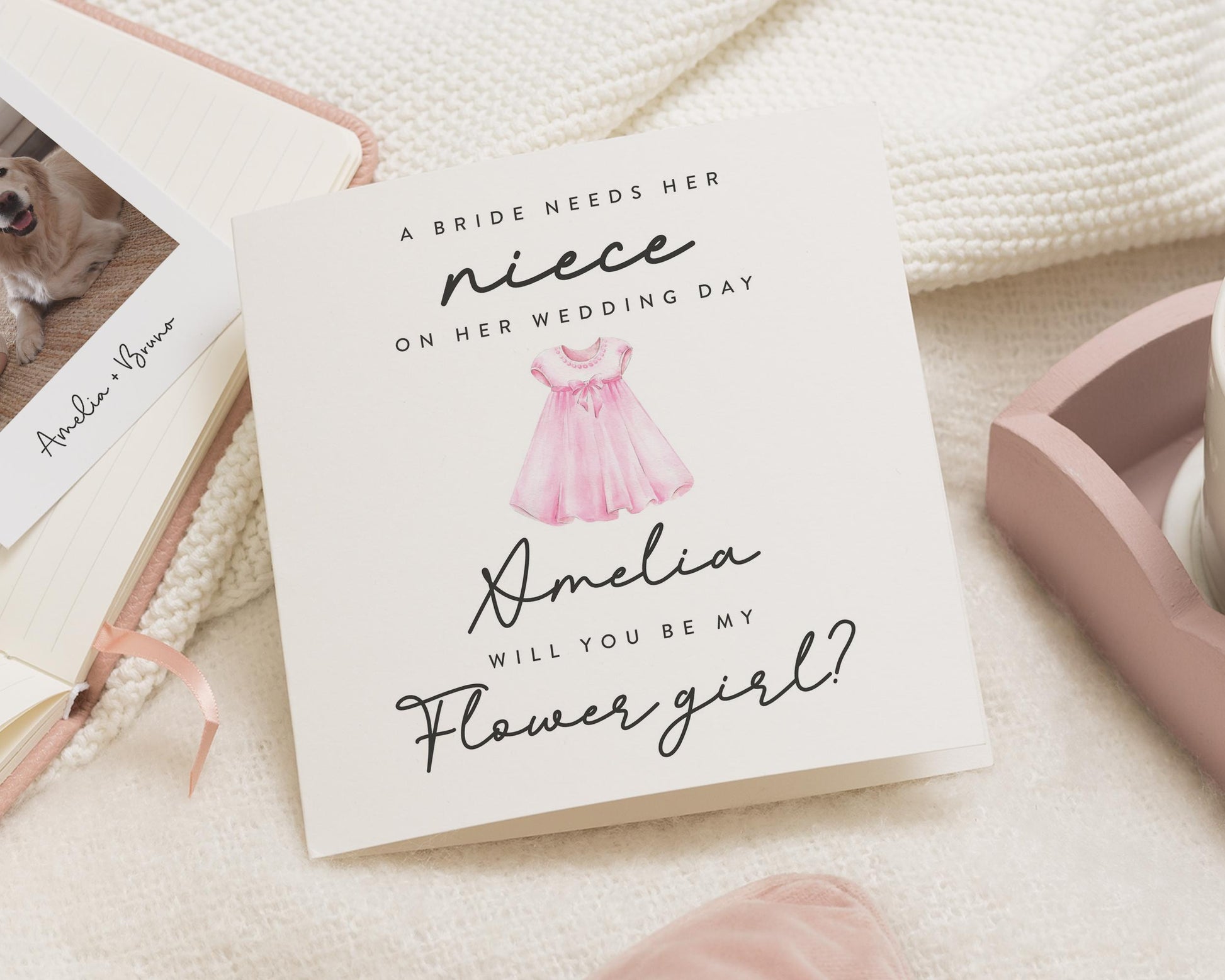 Will You Be My Flower Girl Card, Niece Flower Girl Proposal Card, Personalised Wedding Card, Bridal Party Card, Cute Card for Niece