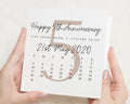 5th Anniversary Card, Personalised Anniversary Card, Fifth Anniversary Card, Custom Date Card, Anniversary Card for Husband, Wife, Couple