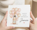 50th Birthday Card for Her, Personalised Birthday Card, Champagne Birthday Card, Birthday Card for Women, Milestone Birthday Card