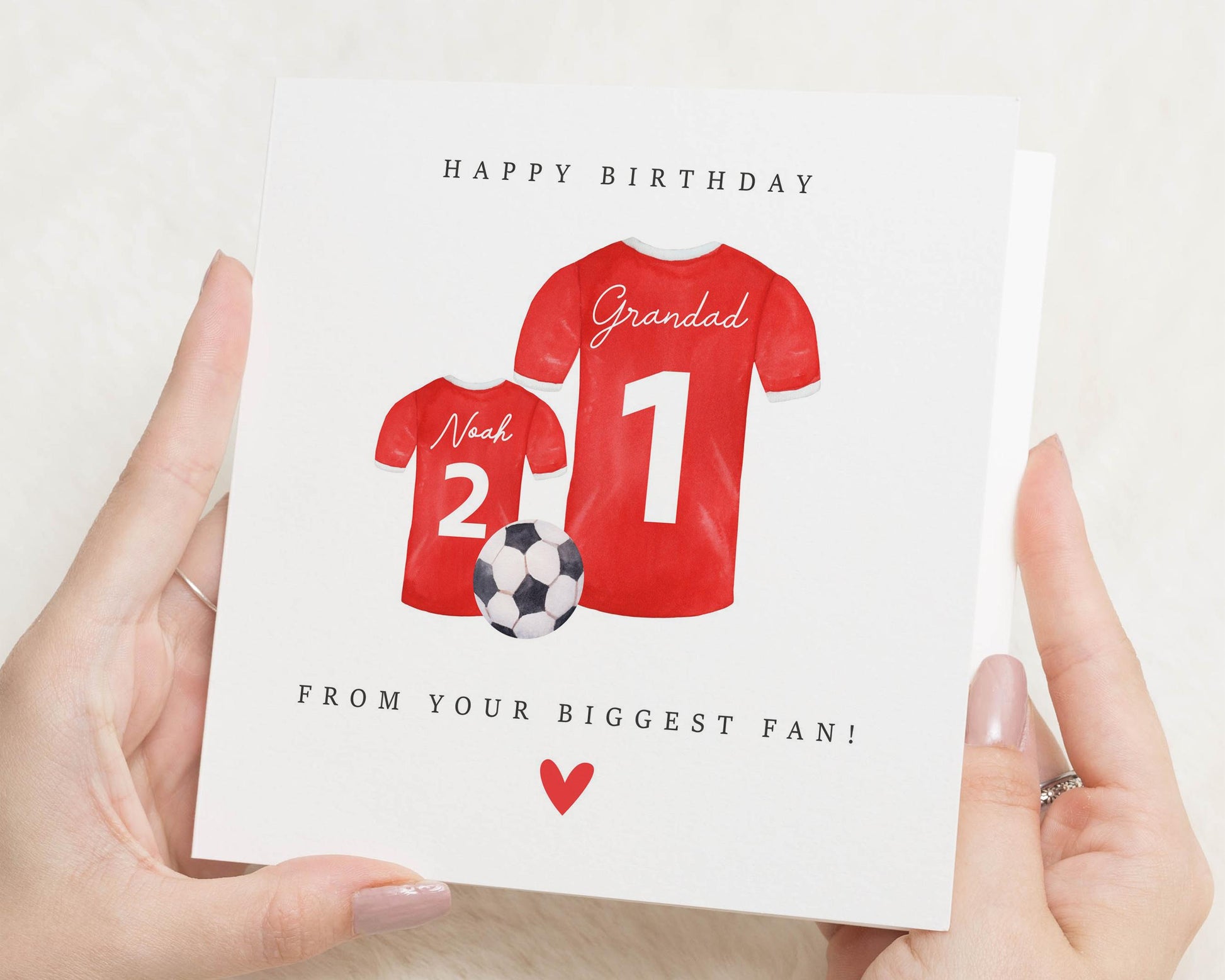 Birthday Card for Grandad, Personalised Football Card, Birthday Card for Him, Grandad Birthday Card, Custom Sports Card