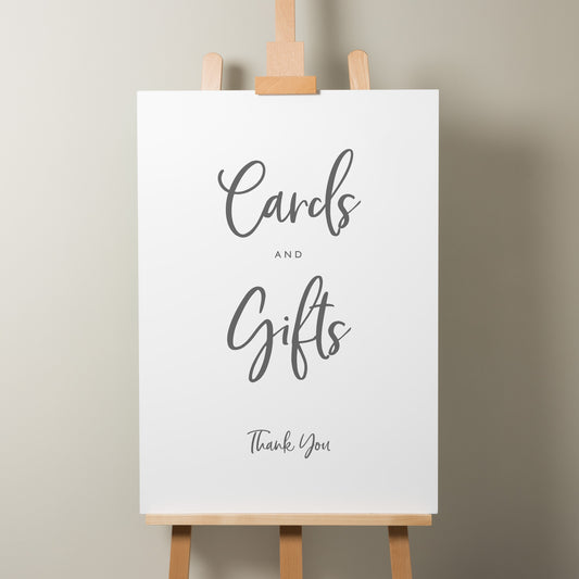 Script Wedding Cards And Gifts Sign, Gifts Wedding Signage, Cards Wedding Sign, Wedding Signage, Modern Sign 'Ashley'