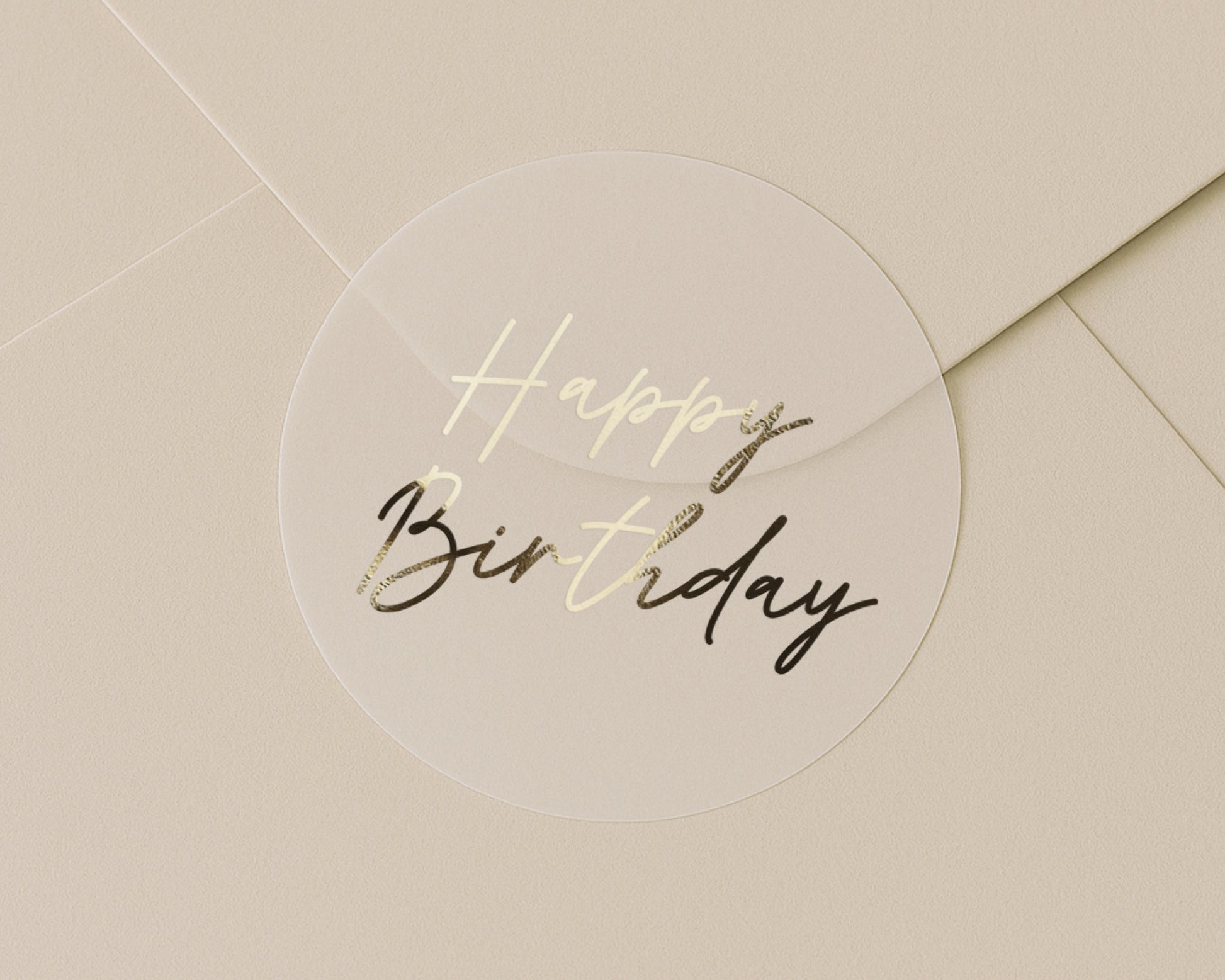 Happy Birthday Sticker, Gold Foil Birthday Sticker, Birthday Envelope Seal, Birthday Gift Sticker, Birthday Party Decoration