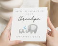 1st Fathers Day Card for Grandpa, Fathers Day Card from Baby, Elephant Card, Personalised Fathers Day Card, Cute Grandpa Card