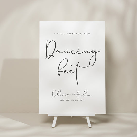 Simple Dancing Feet Wedding Sign, Dance Floor Wedding Sign, Minimalistic Wedding Sign, Take A Pair Sign, Wedding Signage 'Olivia'