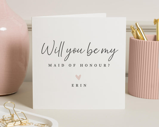 Will You Be My Maid Of Honour Card, Personalised Bridesmaid Proposal Card, Maid Of Honour Proposal, Wedding Party Card