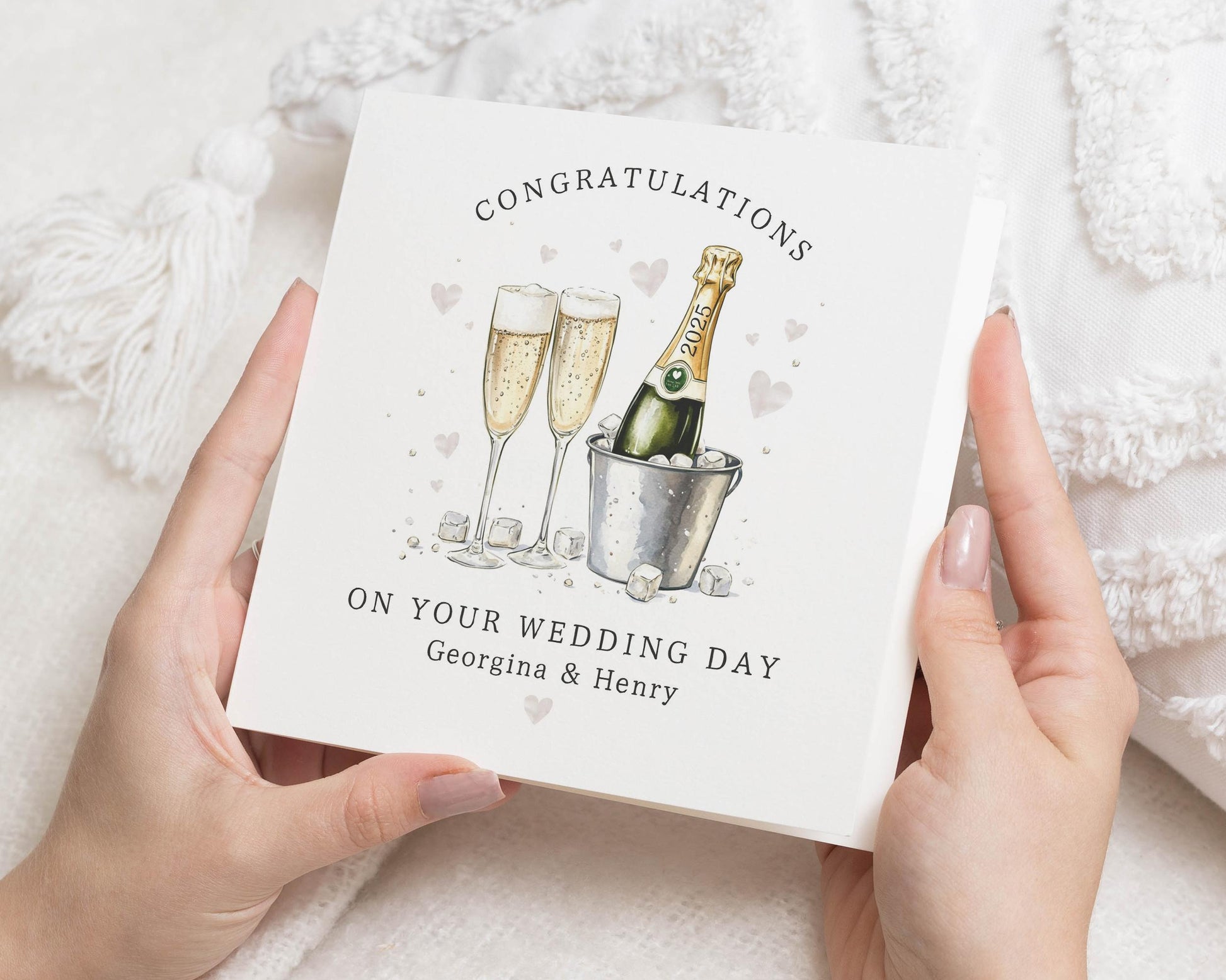 Wedding Card, Congratulations Wedding Card, Personalised Wedding Card, Wedding Card for Couple, Champagne Wedding Card