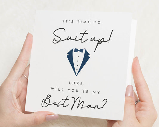 Will You Be My Best Man Card, Best Man Proposal Card, Suit Up Card, Personalised Best Man Card, Wedding Party Card, Groomsman Proposal