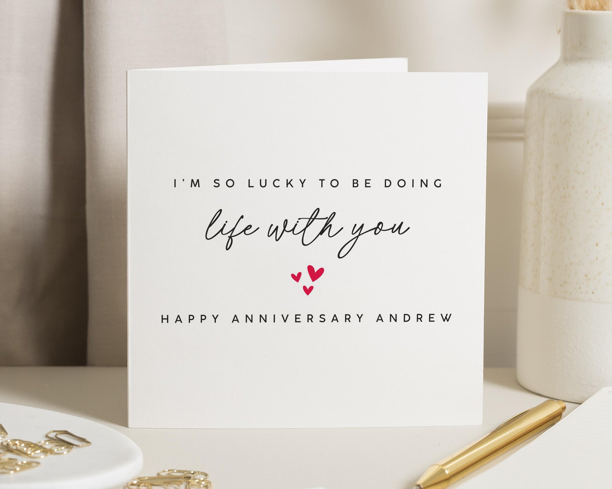 Anniversary Card for Husband, Personalised Anniversary Card, Card for Him, Romantic Anniversary Card, Happy Anniversary Card