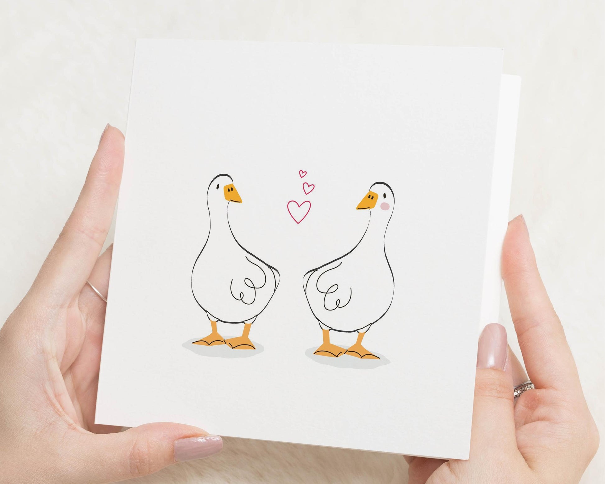 Anniversary Card for Her, Cute Goose Card, Romantic Card for Wife, Valentines Day Card, Love Card for Girlfriend, Funny Animal Card