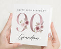 90th Birthday Card for Grandma, Floral Birthday Card for Her, Personalised 90th Birthday Card, Birthday Card for Grandma, Milestone Card