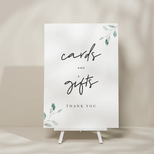 Wedding Cards And Gifts Sign, Gifts Wedding Sign, Botanical Wedding Signage, Cards Sign For Wedding, Minimalist Wedding 'Laura'