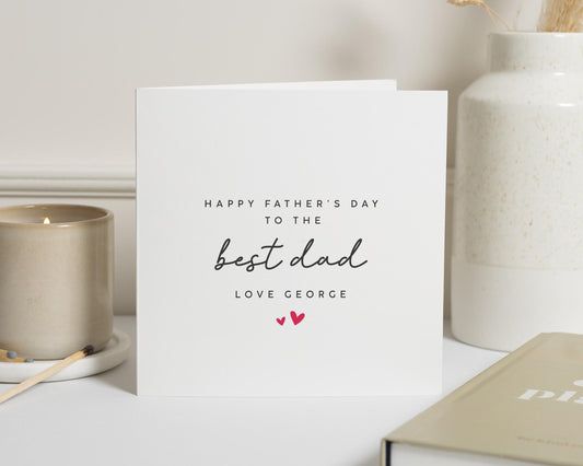 Fathers Day Card for Dad, Best Dad Fathers Day Card, Personalised Fathers Day Card, Fathers Day Card from Son, Fathers Day Card for Him