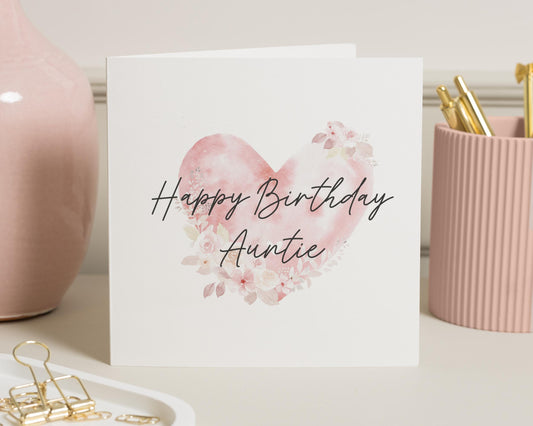 Birthday Card for Auntie, Auntie Birthday Card, Birthday Card for Her, Floral Birthday Card, Cute Birthday Card, Personalised Card