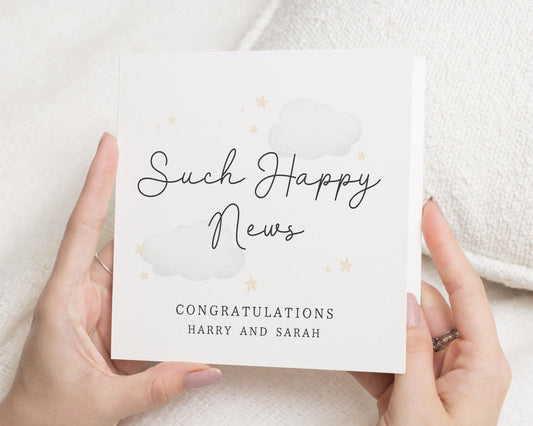 Congratulations Card, New Baby Card, Engagement Card, Personalised Card, Happy News Card, Card for Couple, Simple Congratulations Card