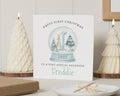 First Christmas Card for Grandson, Personalised 1st Christmas Card, Grandson Christmas Card, Baby Boy Christmas Card, Bunny Card