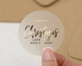 Merry Christmas Sticker, Personalised Christmas Sticker, Custom Gift Label, Gold Foil Christmas Label, Christmas Sticker for Gifts