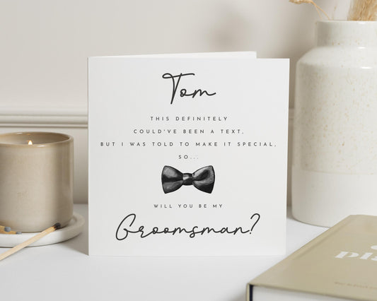 Will You Be My Groomsman Card, Groomsman Proposal Card, Personalised Wedding Card, Best Man Card, Wedding Party Card