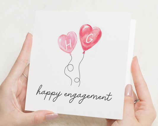 Engagement Card, Personalised Engagement Card, Engagement Card for Couple, Custom Initials Engagement Card, Cute Engagement Card