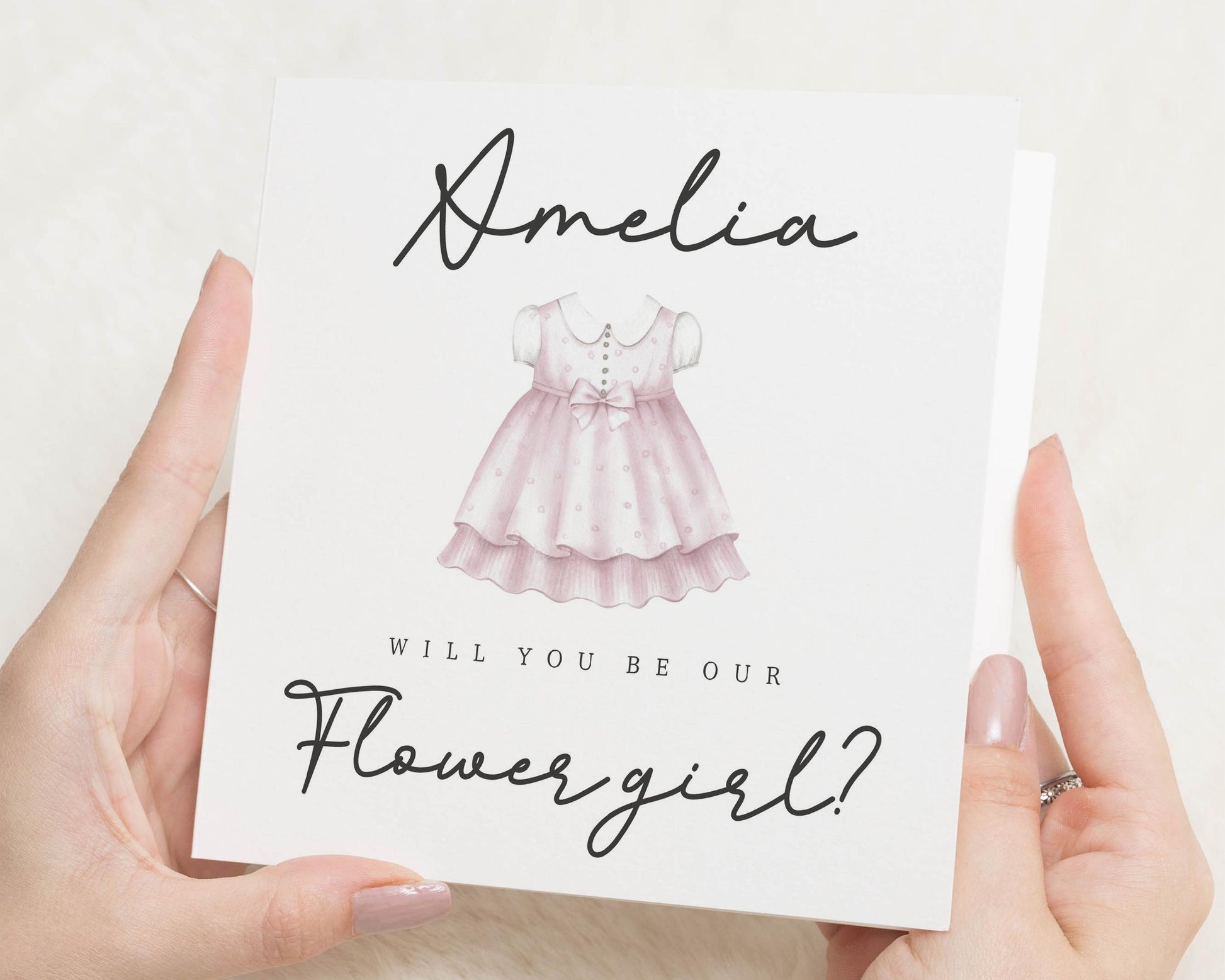 Will You Be My Flower Girl Card, Personalised Flower Girl Proposal Card, Custom Name Flower Girl Card, Wedding Card, Bridal Party Card