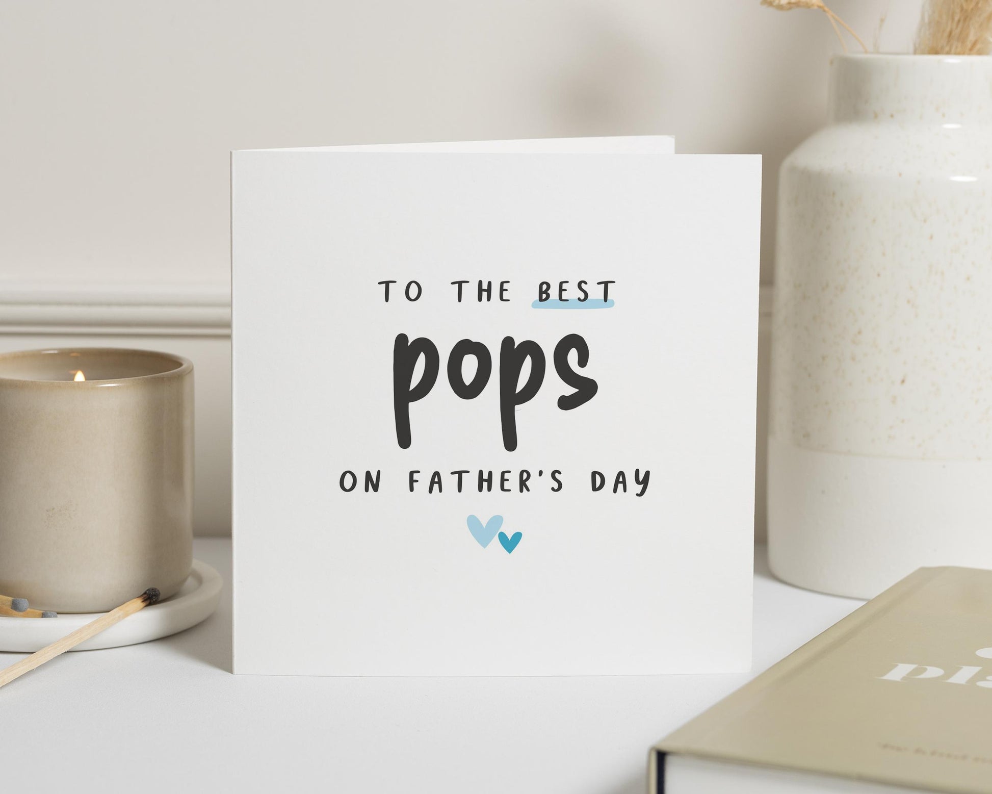 Fathers Day Card for Pops, Fathers Day Card for Dad, Fathers Day Card from Kids, Fathers Day Card for Him, Simple Fathers Day Card