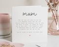 Birthday Card for Mum, Mum Birthday Card, Birthday Card for Her, Personalised Mum Card, Poem Birthday Card, Simple Birthday Card