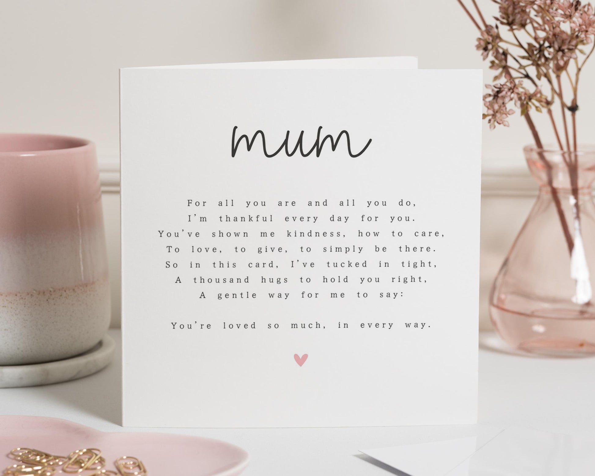 Birthday Card for Mum, Mum Birthday Card, Birthday Card for Her, Personalised Mum Card, Poem Birthday Card, Simple Birthday Card