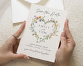 Personalised Save the Date Card, Wedding Save the Date Card, Floral Save the Date, Custom Save the Date, Heart Save the Date Card