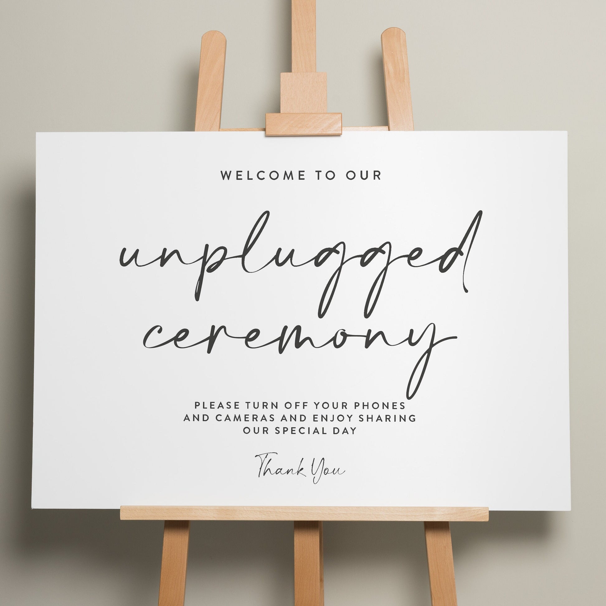 Unplugged Wedding Ceremony Sign, Unplugged Wedding, Calligraphy Wedding Signage, Simple Wedding Sign, Minimalist Wedding Design 'Phoebe'