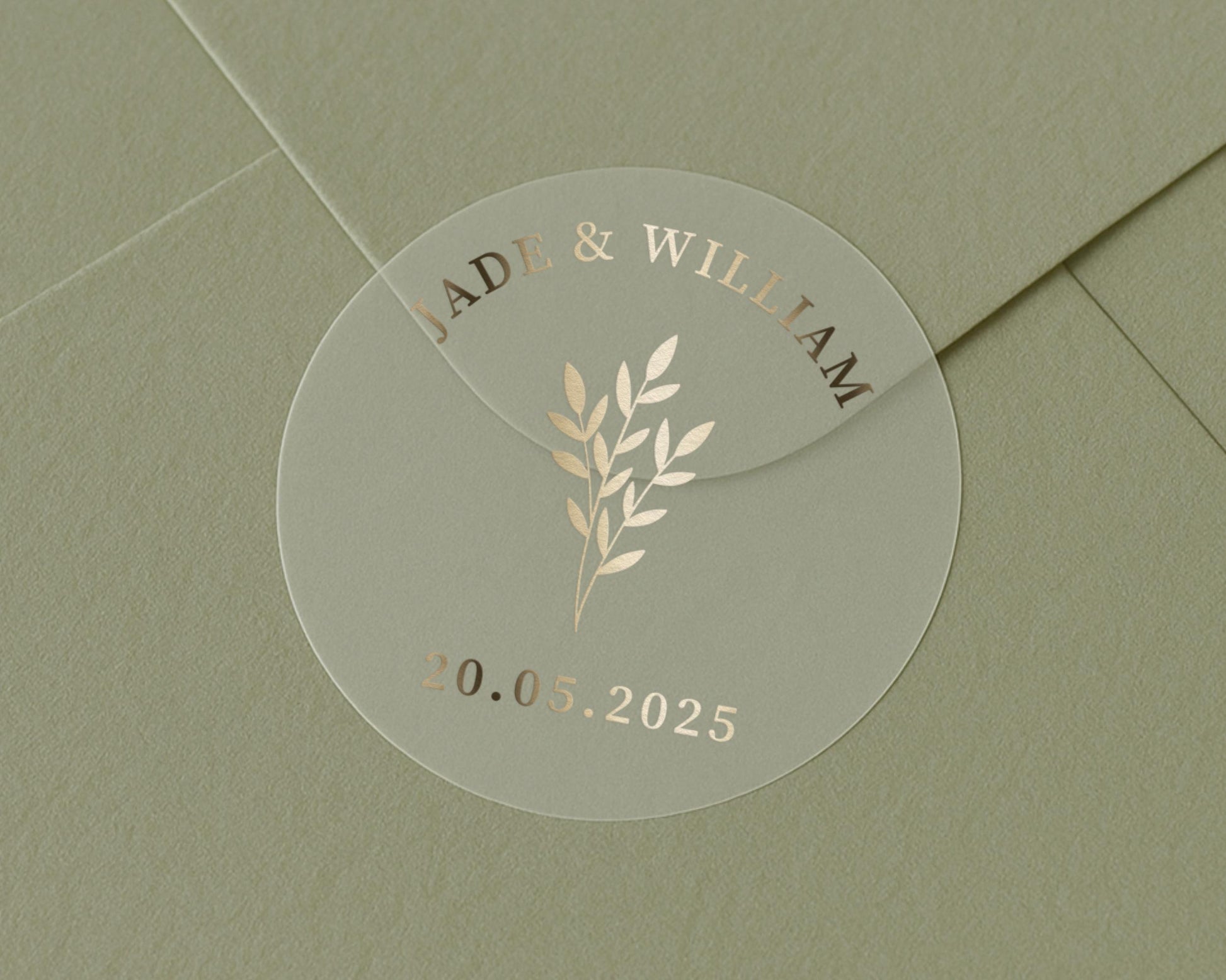 Personalised Wedding Sticker, Gold Foil Wedding Seal, Custom Name Date Sticker, Envelope Seal, Wedding Favour Sticker