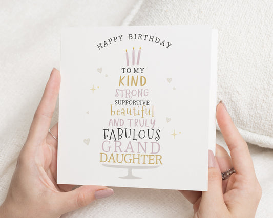 Birthday Card for Granddaughter, Granddaughter Birthday Card, Birthday Card for Her, Fabulous Granddaughter Card, Cute Birthday Card