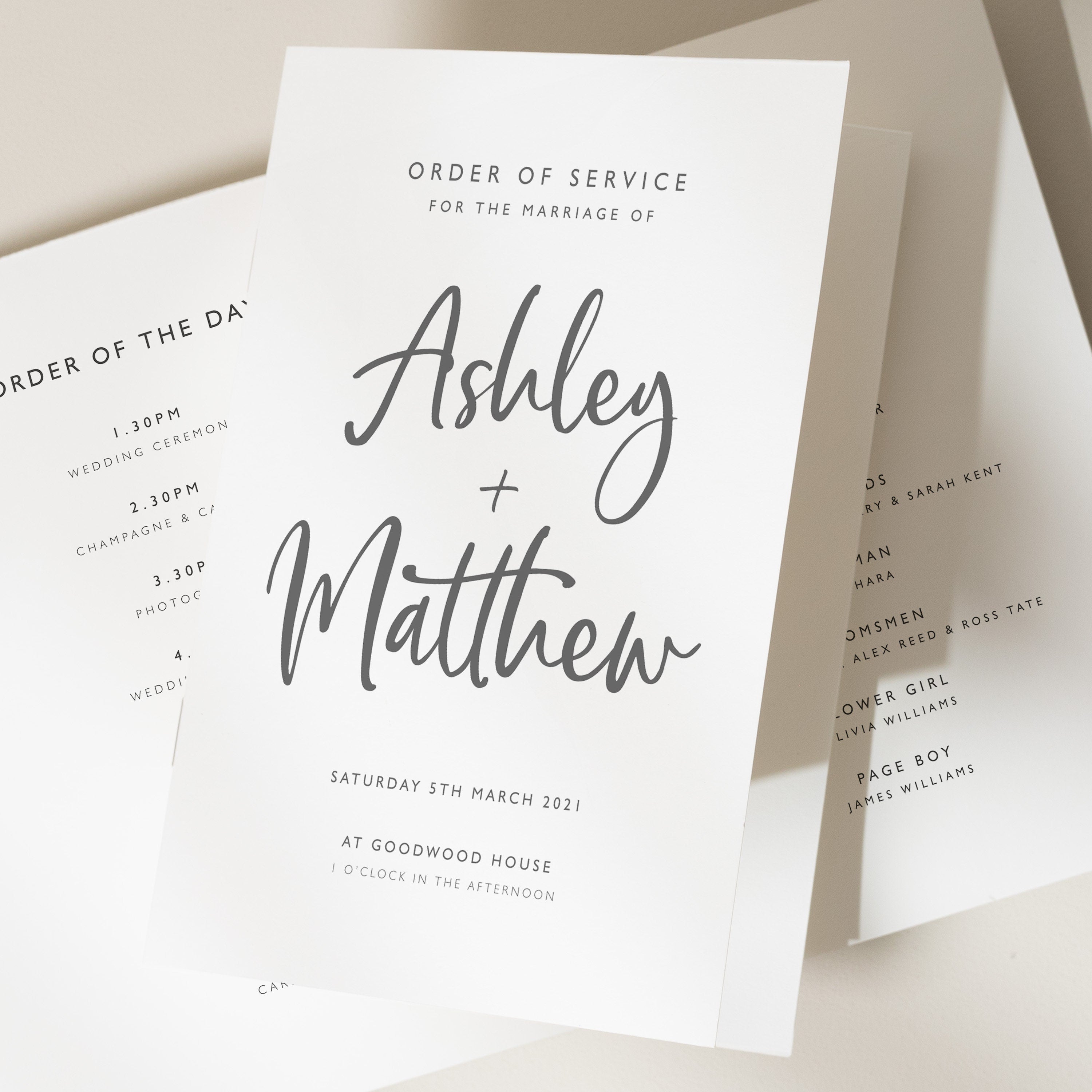 Script Order Of Service Booklet 'Ashley'