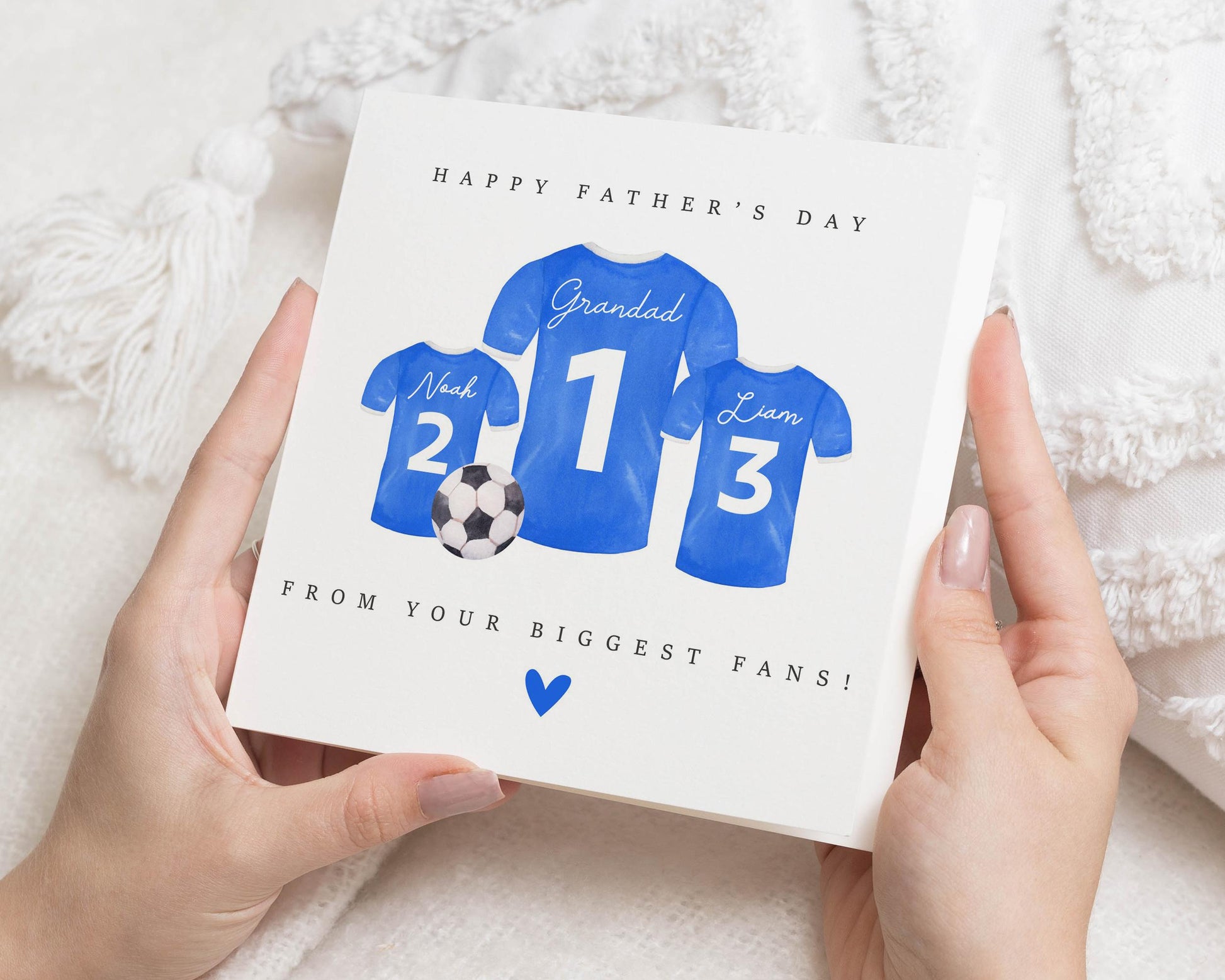 Fathers Day Card for Grandad, Personalised Football Card, Fathers Day Card from Grandchildren, Custom Grandad Card, Football Shirt Card