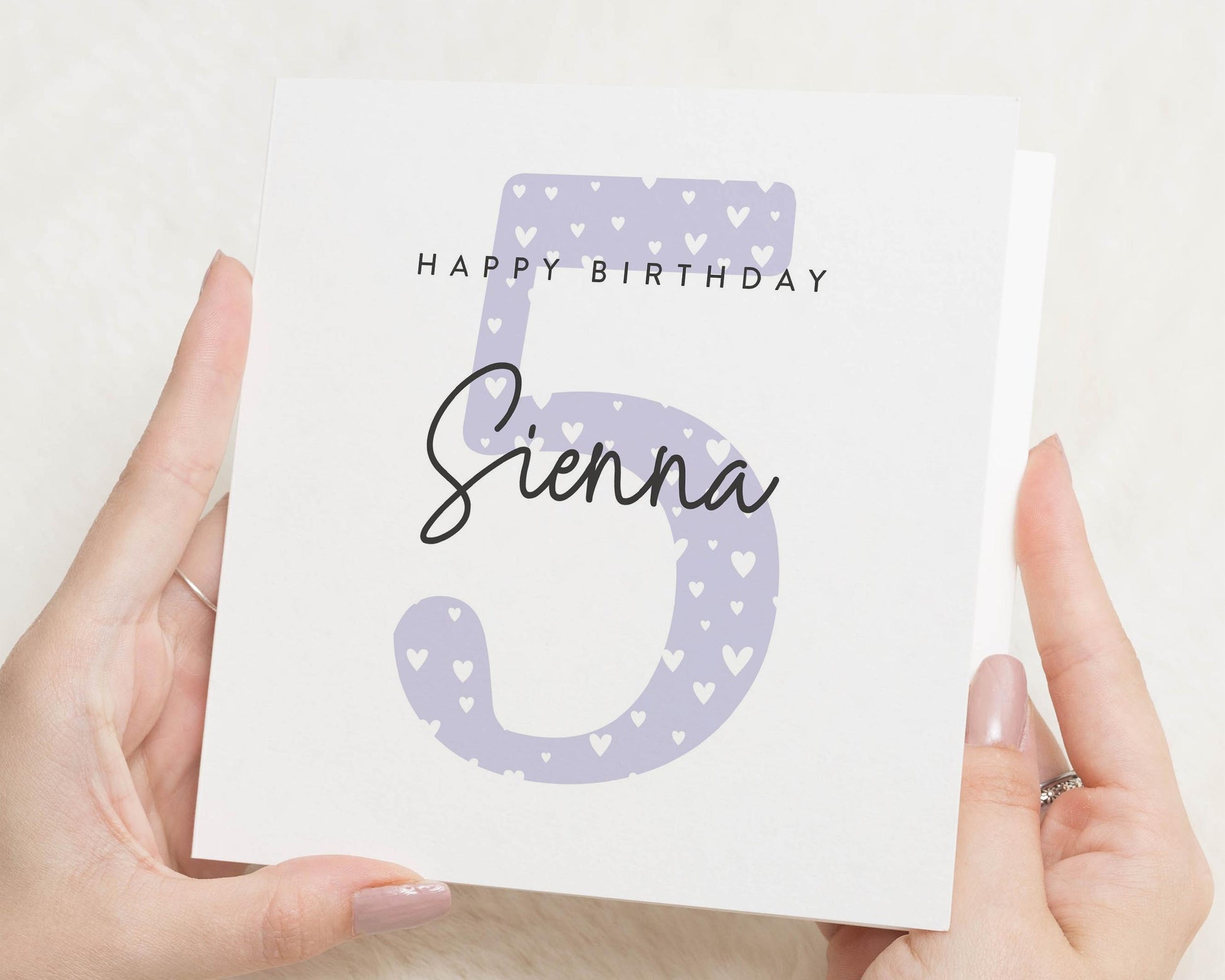 5th Birthday Card for Girl, Personalised Birthday Card, Birthday Card for Daughter, Birthday Card for Granddaughter, Custom Age Card