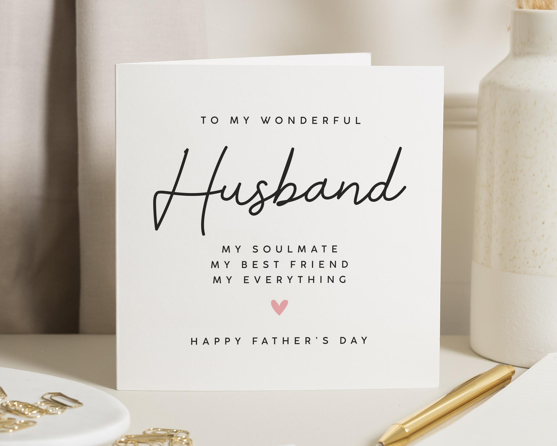 Fathers Day Card for Husband, Husband Fathers Day Card, Fathers Day Card from Wife, Fathers Day Card for Him, Simple Fathers Day Card