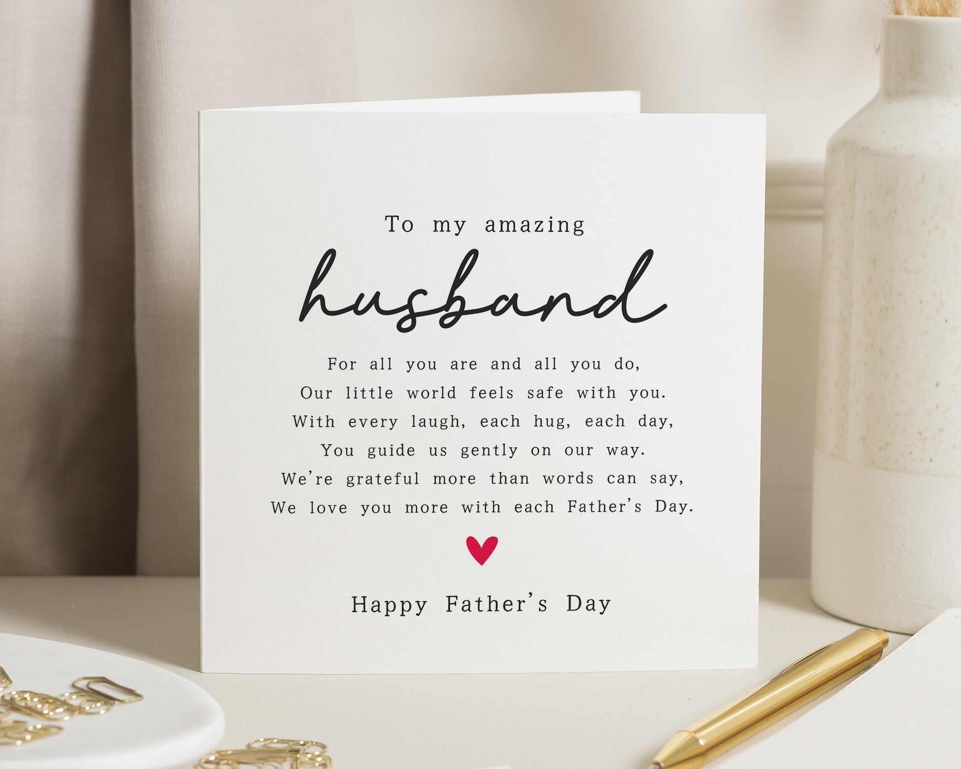 Fathers Day Card for Husband, Husband Fathers Day Card, Fathers Day Card from Wife, To My Amazing Husband Card, Fathers Day Card