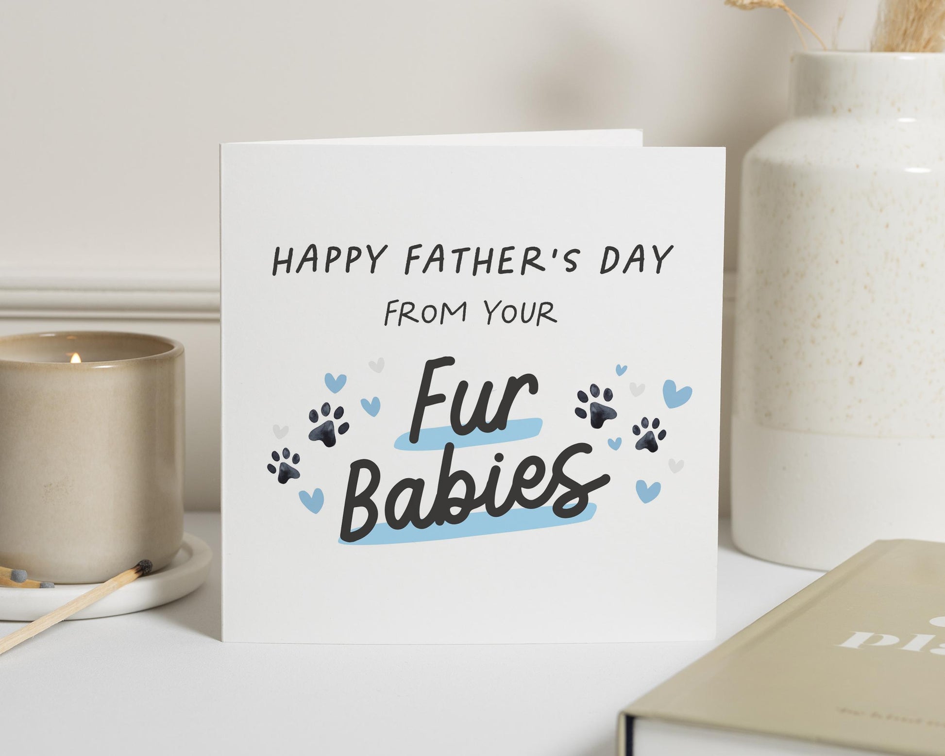 Fathers Day Card from the Dog, Fathers Day Card from Fur Babies, Fathers Day Card for Him, Cute Fathers Day Card
