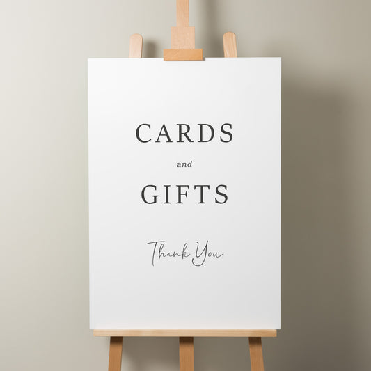 Simple Modern Wedding Cards And Gifts Sign, Cards Wedding Sign, Simple Wedding Gifts Sign, Wedding Signage 'Hailey'
