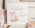 Birthday Card for Her, Personalised Birthday Card, Cake and Cocktails Card, Birthday Card for Friend, Birthday Card for Women