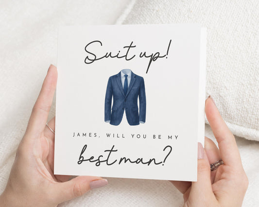 Will You Be My Best Man Card, Personalised Best Man Proposal Card, Best Man Suit Card, Wedding Party Card, Custom Groomsman Card