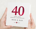 40th Anniversary Card for Mum and Dad, Ruby Wedding Anniversary Card, Personalised Anniversary Card, 40 Years Married Card