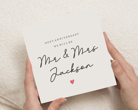 Anniversary Card, Mr And Mrs Card, Personalised Anniversary Card, Wedding Anniversary Card, Card For Couple, Romantic Card