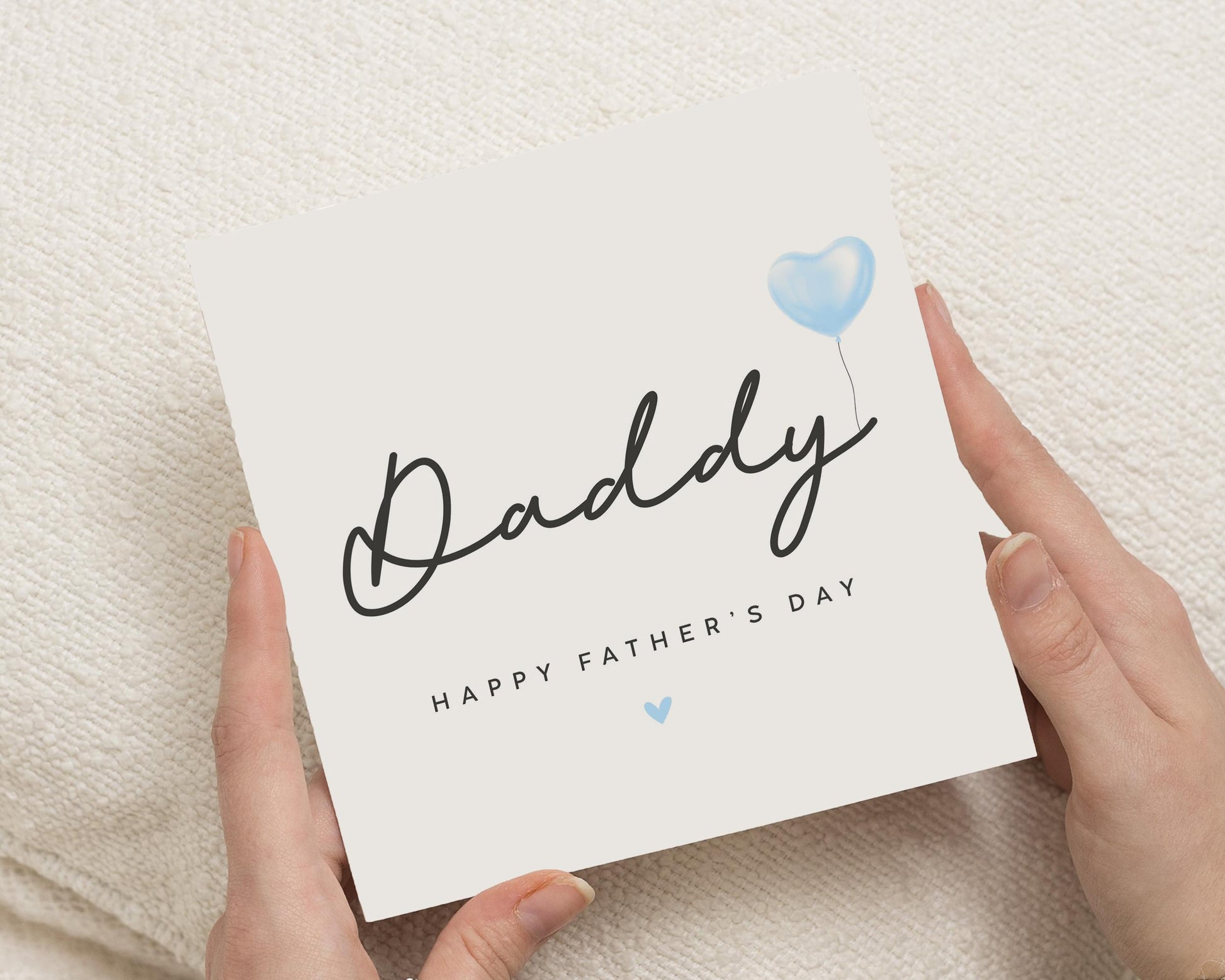 Fathers Day Card for Daddy, Fathers Day Card from Kids, Cute Fathers Day Card, Blue Balloon Fathers Day Card, Card for Dad
