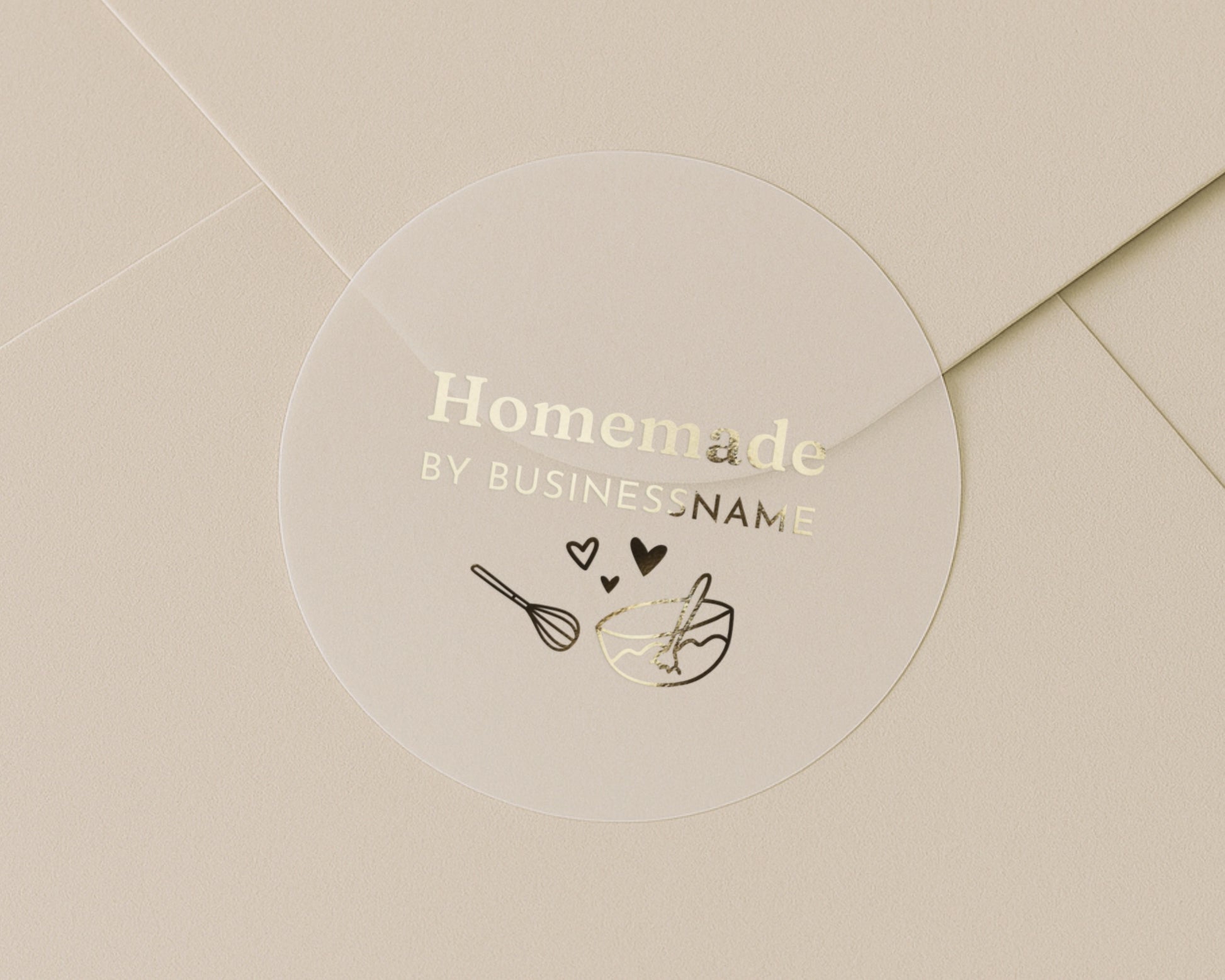 Homemade Stickers, Personalised Bakery Labels, Gold Foil Business Stickers, Custom Baking Stickers, Homemade Gift Labels