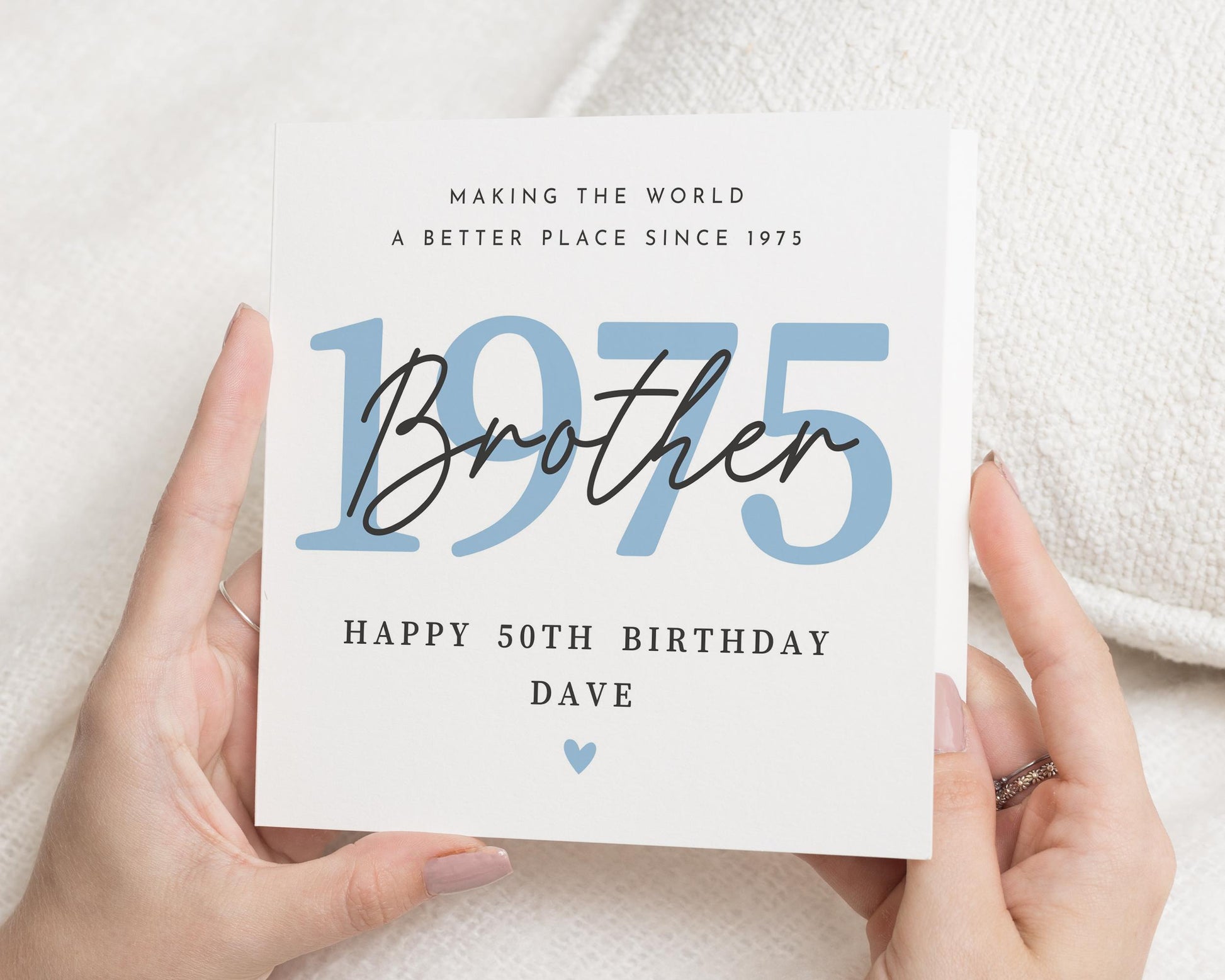 50th Birthday Card for Brother, Personalised 1975 Birthday Card, Happy 50th Birthday Card for Him, Custom Brother Birthday Card