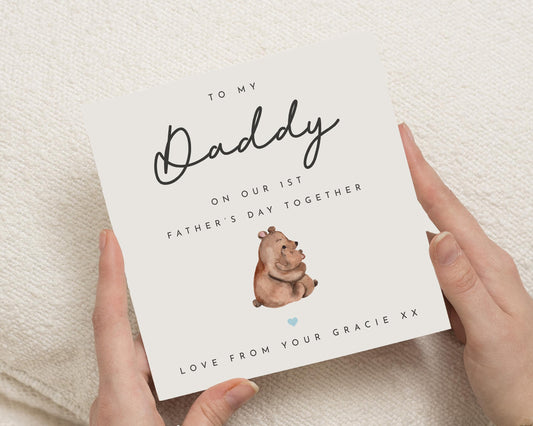 First Fathers Day Card from Baby, 1st Fathers Day Card, Daddy Fathers Day Card, Personalised Fathers Day Card, Cute Bear Card
