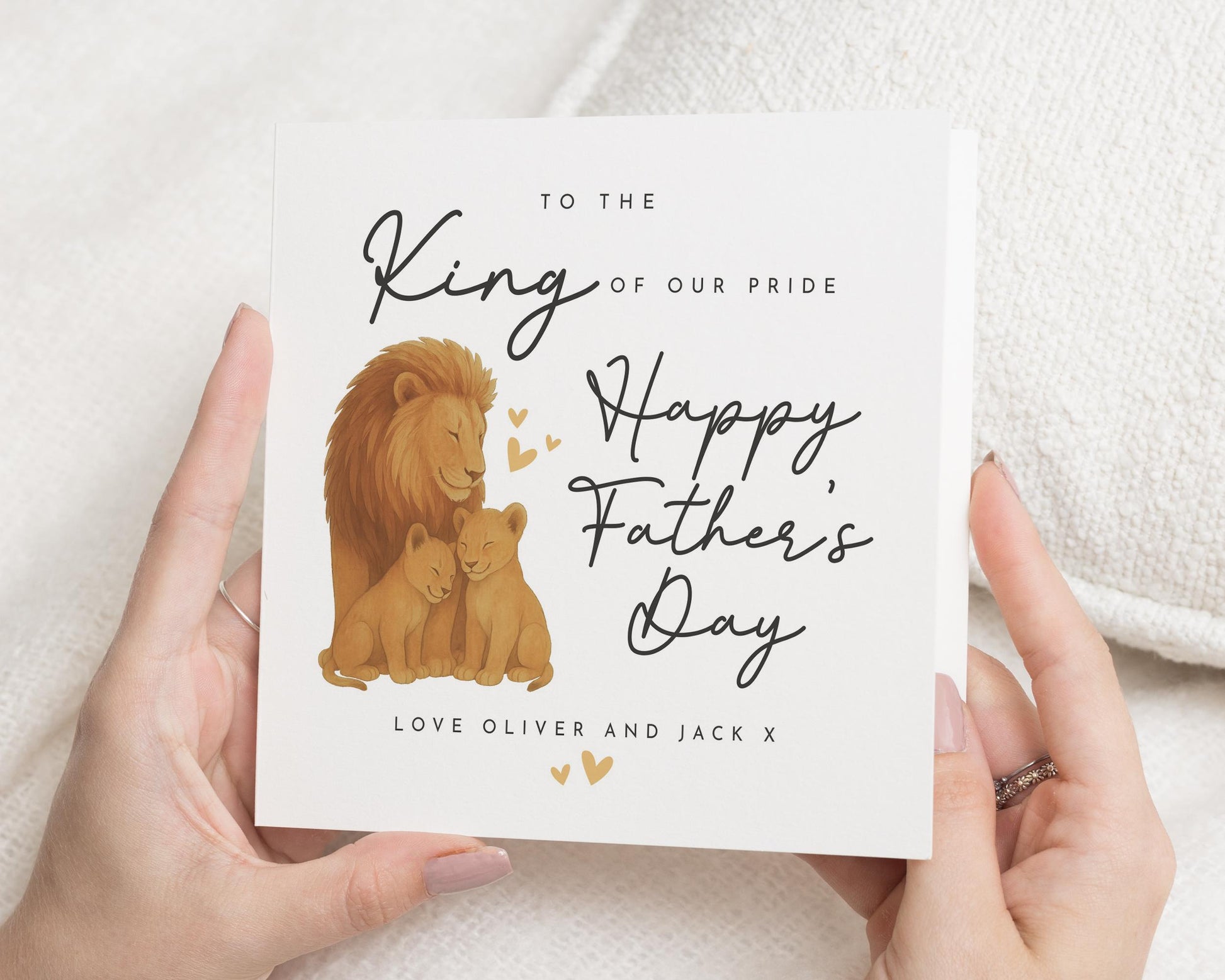 Fathers Day Card, King Of Our Pride, Lion Fathers Day Card, Personalised Fathers Day Card, Fathers Day Card From Kids