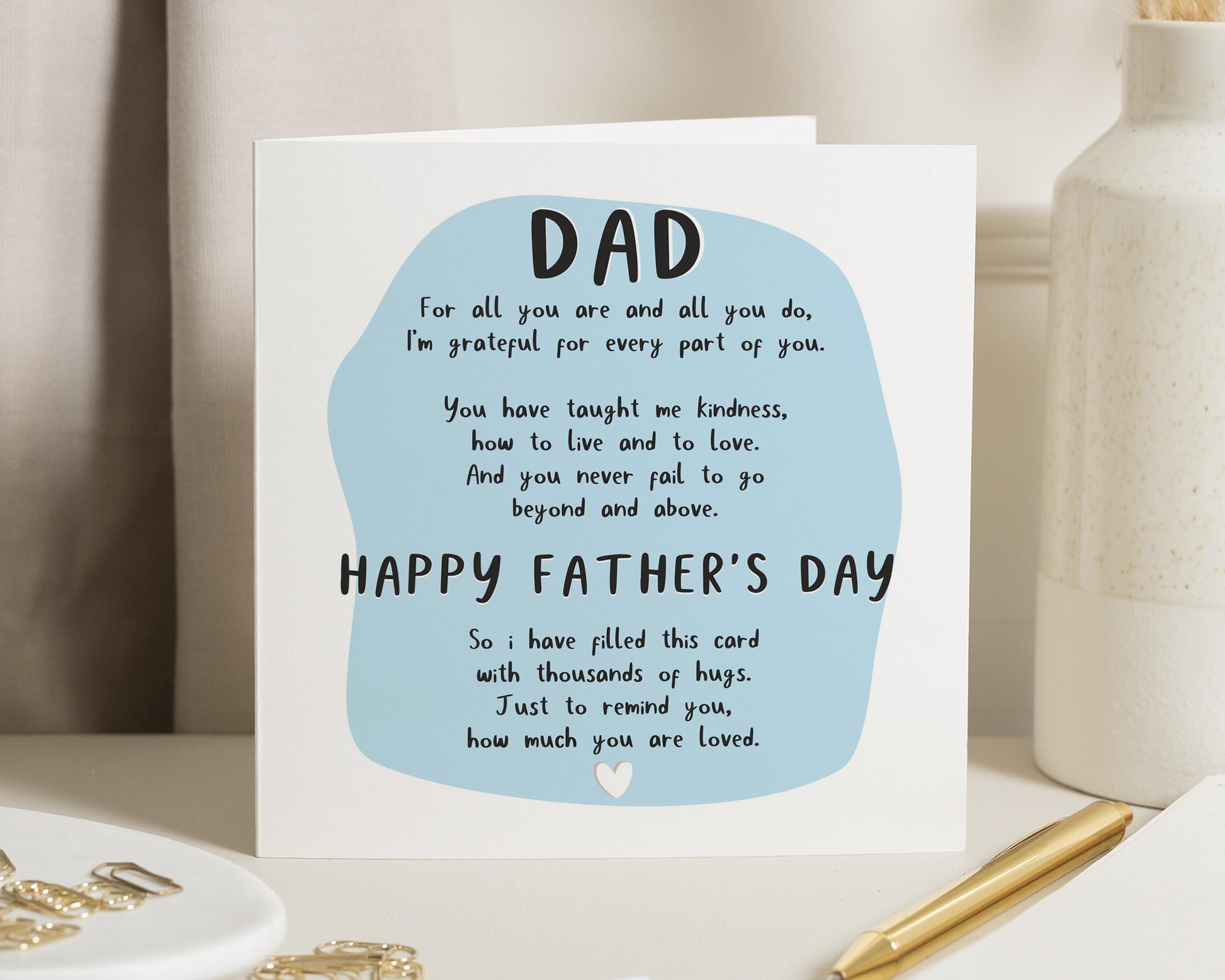 Fathers Day Card for Dad, Fathers Day Card from Daughter or Son, Cute Fathers Day Card, Simple Fathers Day Card, Dad Card