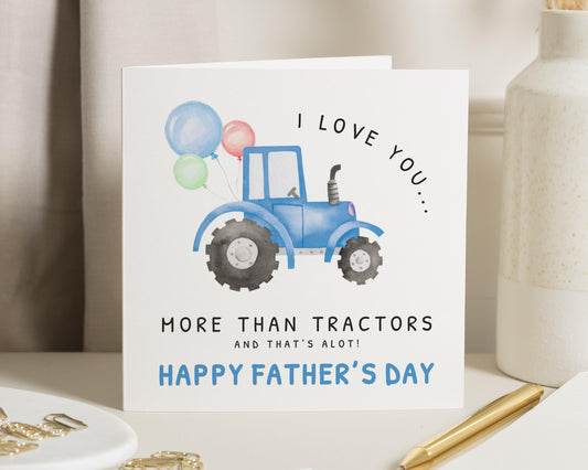 Fathers Day Card, Tractor Fathers Day Card, Fathers Day Card from Son, Fathers Day Card from Kids, Card for Dad