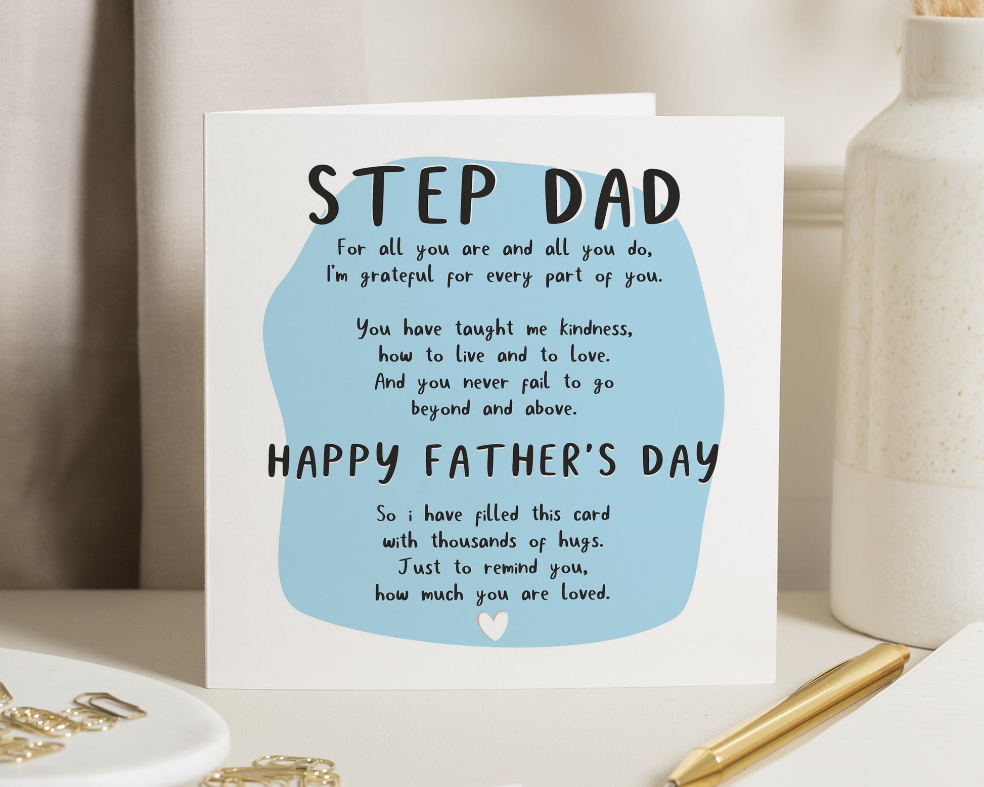 Fathers Day Card for Step Dad, Step Dad Fathers Day Card, Fathers Day Card from Stepchild, Fathers Day Card for Him